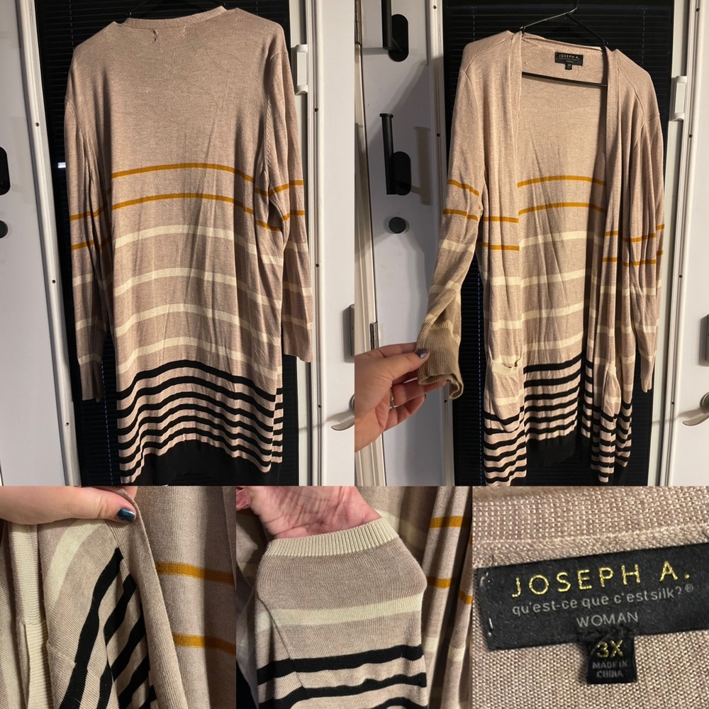 Striped 3X Joseph A cardigan! Worn once! Perfect for fall!